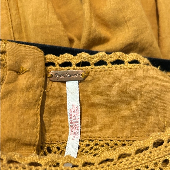 Free People Mustard Embroidered Blouse - Picture 6 of 8